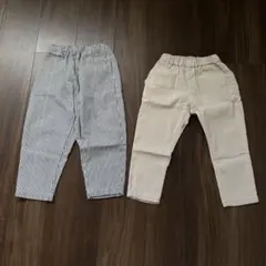 長ズボン　110㎝　キッズ　子供服　ベージュ　ストライプ