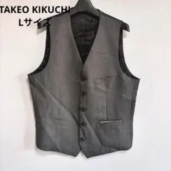 【TAKEO KIKUCHI】ブラック 無地 ベスト メンズ 黒 Lサイズのサムネイル