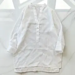 美品✨Robert Friedman 定価5万近年リネンシャツ白麻100 M L