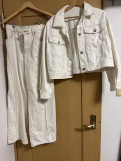 GU ホワイト セットアップ　上着XL パンツL