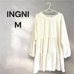 INGNI イング ティアードブラウス ホワイト M 体系カバー ゆったりのサムネイル