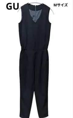 【GU/ジーユー】ブラック Vネック オールインワン Mサイズ