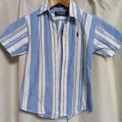 Polo Ralph Lauren 半袖シャツ 青白ストライプ
