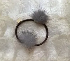 ファー付きヘアゴム