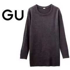 GU ジーユー レディース 長袖ニット セーター グレー Lサイズ