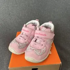 ミキハウス Hot Biscuits ピンク ベビーシューズ 14.5cm