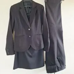 黒 ストライプ ビジネススーツ 3点セット