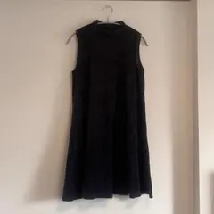 ベロアノースリーブワンピース ブラック　結婚式　パーティー