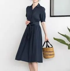 Tiaclasse 「洗える」小顔効果も叶えるスキッパーシャツワンピース