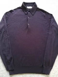 JOHN SMEDLEY ジョンスメドレー ウール ニット ポロシャツ パープル