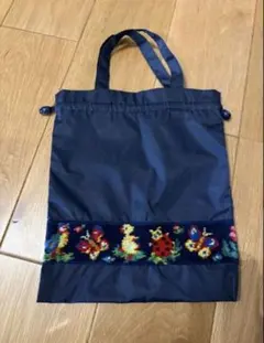 未使用】 フェイラー ハイジフレンズフォレスト 巾着バッグ ネイビー