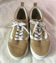 【美品】Vans ベージュ 子供　キッズ　スニーカー　22㎝