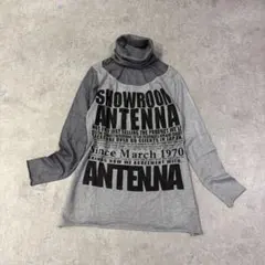 Y2K タートルネックロゴトップス　平成　00s ニットソー　アシンメトリー