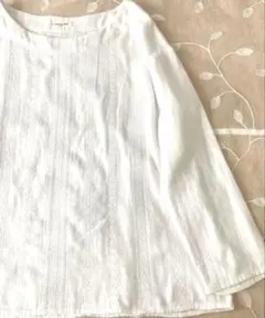 SM2 サマンサモスモス ホワイト コットン ガーゼ 刺繍 ブラウス 可愛い