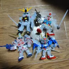 ガンプラ一番くじSDのソリッドクリアセット　4種　組立済み