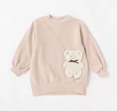 petitmain 130 くまポシェットロングトレーナー