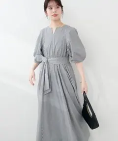 ◆ natural couture ランタンスリーブ 2way ワンピース