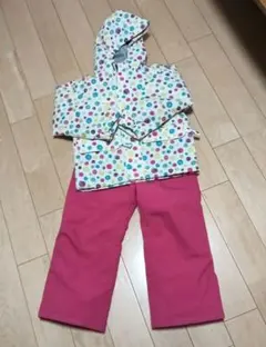 子供用スキーウェア ピンク ホワイト　水玉　サイズ100