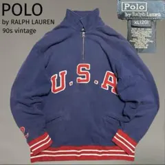 90s POLO RALPH LAUREN USA ハーフジップ スウェットのサムネイル