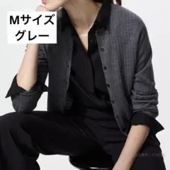 UNIQLO メリノリブクルーネックショートカーディガン グレー Mサイズ
