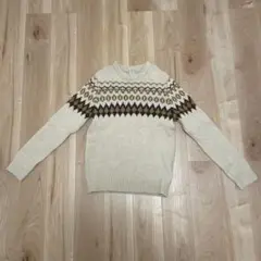 L.L.Beanフェアアイル柄ニットセーター アイボリー