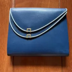 未使用！ネイビー 二つ折り財布 金具付き