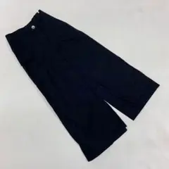 Petit couture ワイドパンツ ブラック 綿混 サイドポケット 1