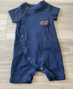 GU baby ネイビー 半袖ショートオール 60