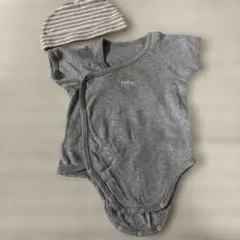 赤ちゃんの城　ベビー肌着　グレー 70センチ　帽子付き