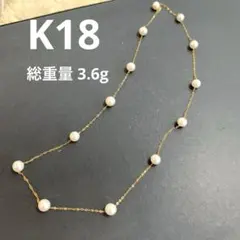 一粒パール k18刻印 ゴールドチェーン ネックレス - メルカリ