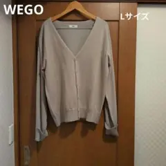 WEGO Vネックカーディガン メンズ　グレー 長袖 ニット　　L