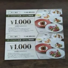 オークラホテル丸亀 2000円 株主優待