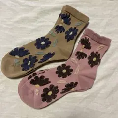 新品未使用　グンゼ　GUNZE 靴下2足セット　花柄　かわいい