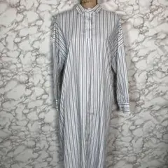 ROPE’PICNIC／ストライプシャツロングワンピース　ブルー系【38】