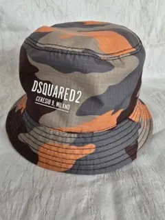 未使用✨DSQUARED2 デニム ロゴ刺繍 バケットハット ダメージ加工 L