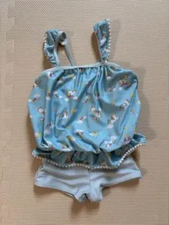 ユニコーン柄 ワンピース　サロペット　水着 100cm プール　保育園　幼稚園