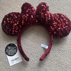 ディズニーミニーカチューシャ　スパンコール　赤　新品