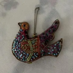 クリスマスオーナメント☆多色ビーズ装飾 鳥型