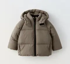 ZARA フード付き中綿コート 18-24ヶ月 ブラウン