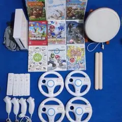豪華✨Wii 4人 ハンドル 本体 マリオカート 太鼓の達人 ジャストダンス