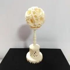稀少品　古美術　象牙調　天球　多層球　置物　オブジェ 稀少品 古美術 象牙調 天球 多層球 置物 オブジェ