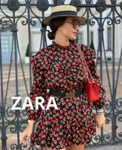 ◆ZARA フラワープリント ラッフル ワンピース フリル 花柄◆《送料込み》