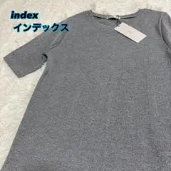 ⭐️未使用品⭐️index インデックス ラメ入り 半袖 リブカットソー グレー Lのサムネイル