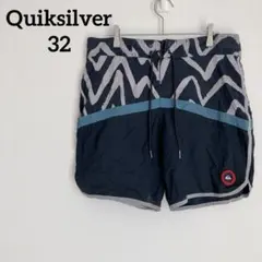 Quiksilver 【32】ネイビー ジグザグショートパンツ