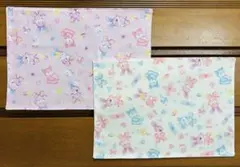 【ホスピタル柄クマ・ウサギ】ランチョンマット 2色 2枚セット 25x35