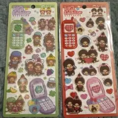【正規品】 平成はっぴーフォン モンチッチ 赤 黄緑 もんちっち　2枚セット