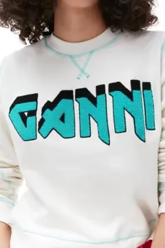 GANNI クロップド パイルロゴスウェットのサムネイル
