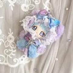 ハンドメイド ぬい服 あんスタ 16cm ラベンダーブルーのドレスと猫耳