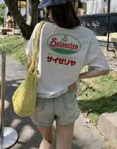 サイゼリヤ プリントTシャツ ライトグレー