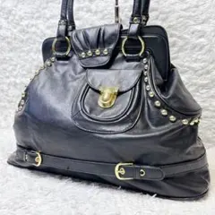 Y2K Studded Purse Black Gold Hardware